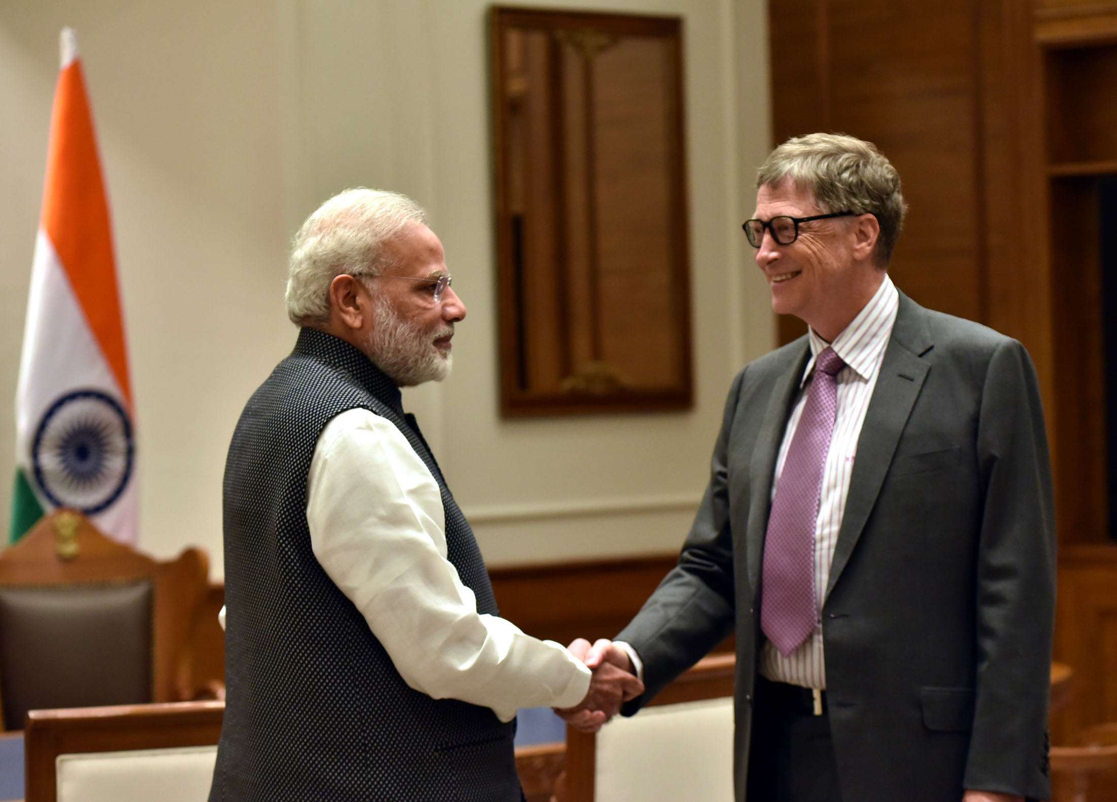 The Co-Chairman of the Bill & Melinda Gates Foundation, Mr. Bill Gates calls on the Prime Minister, Shri Narendra Modi, in New Delhi on November 16, 2016.